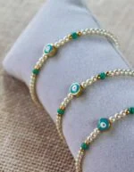 Turquoise Evil Eye Pearl Bracelet