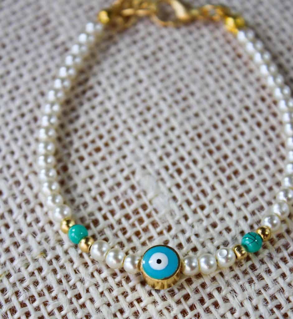 Turquoise Evil Eye Pearl Bracelet - Shop of Turkey - Buy from Turkey ...