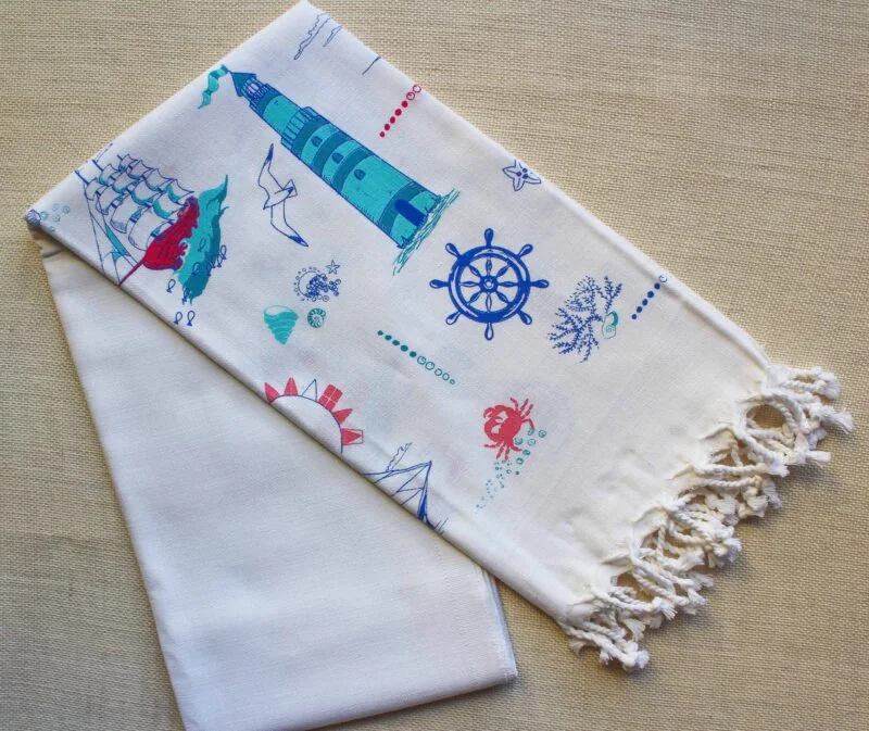 White Turkish Bath Towel Peshtemal - 100% Cotton