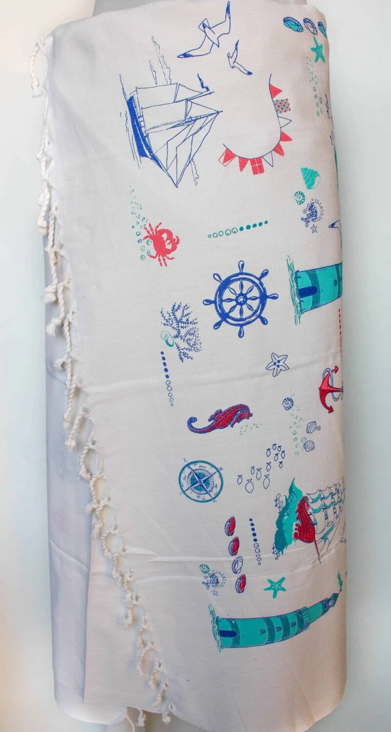 White Turkish Bath Towel Peshtemal - 100% Cotton