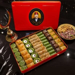 Pistachio-Walnut Baklava Assortment Metal Box - Different Sizes