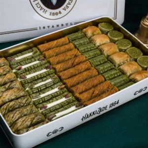 Premium Pistachio Turkish Baklava Assortment Metal Box XL Size
