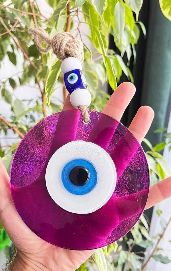 Purple Transparent Evil Eye Wall Hanging