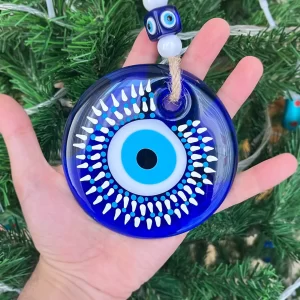 Blue Hand Painted Evil Eye Wall Hanging Decor House Protection