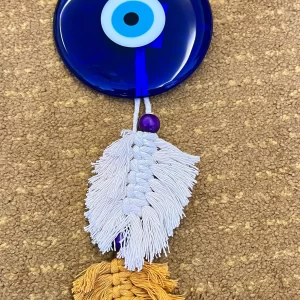 Traditional Style Blue Evil Eye with Macramé Tail