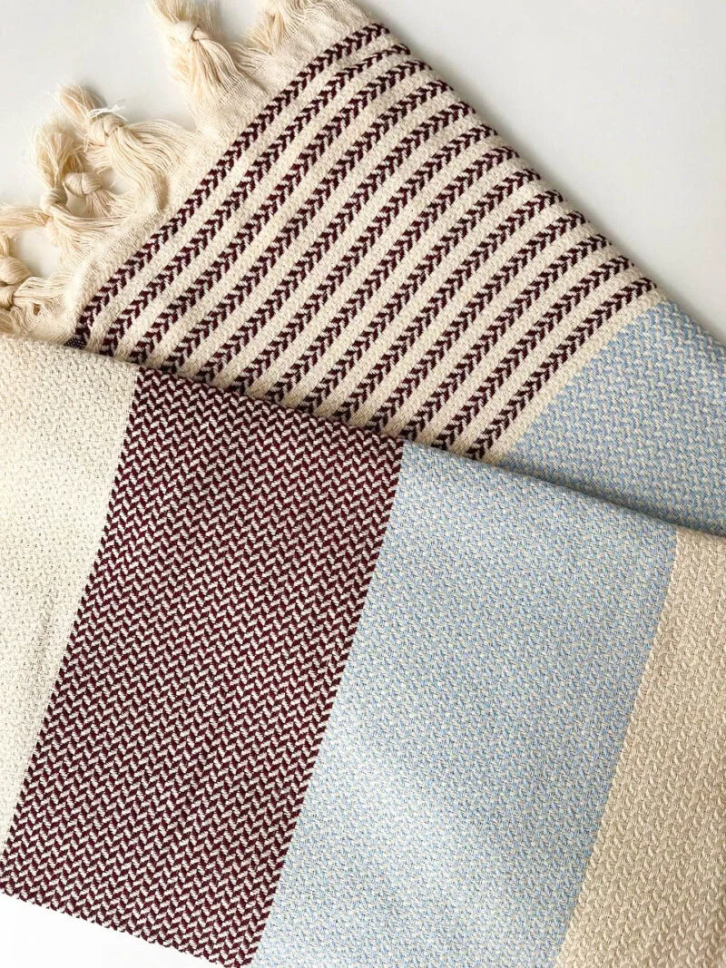 Turkish Bath Towels Peshtemals - Wine Red - American Style