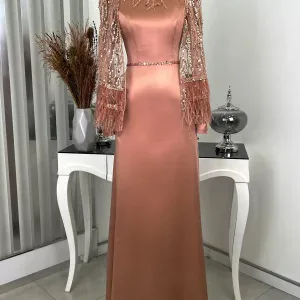 Sequined Detailed Chiffon Plus Size Turkish Muslim Evening Dress - Shop of  Turkey - Buy from Turkey Online with Fast Shipping