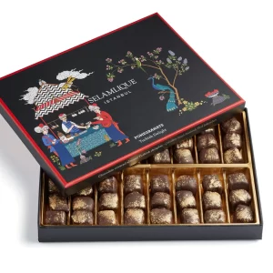Pomegranate Chocolate Covered Almond Turkish Delight 500g - Selamlique Istanbul