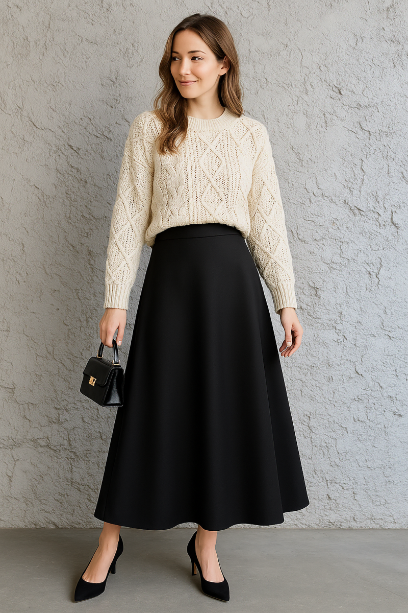 Scuba Black Skirt from Turkey Muslim Clothing