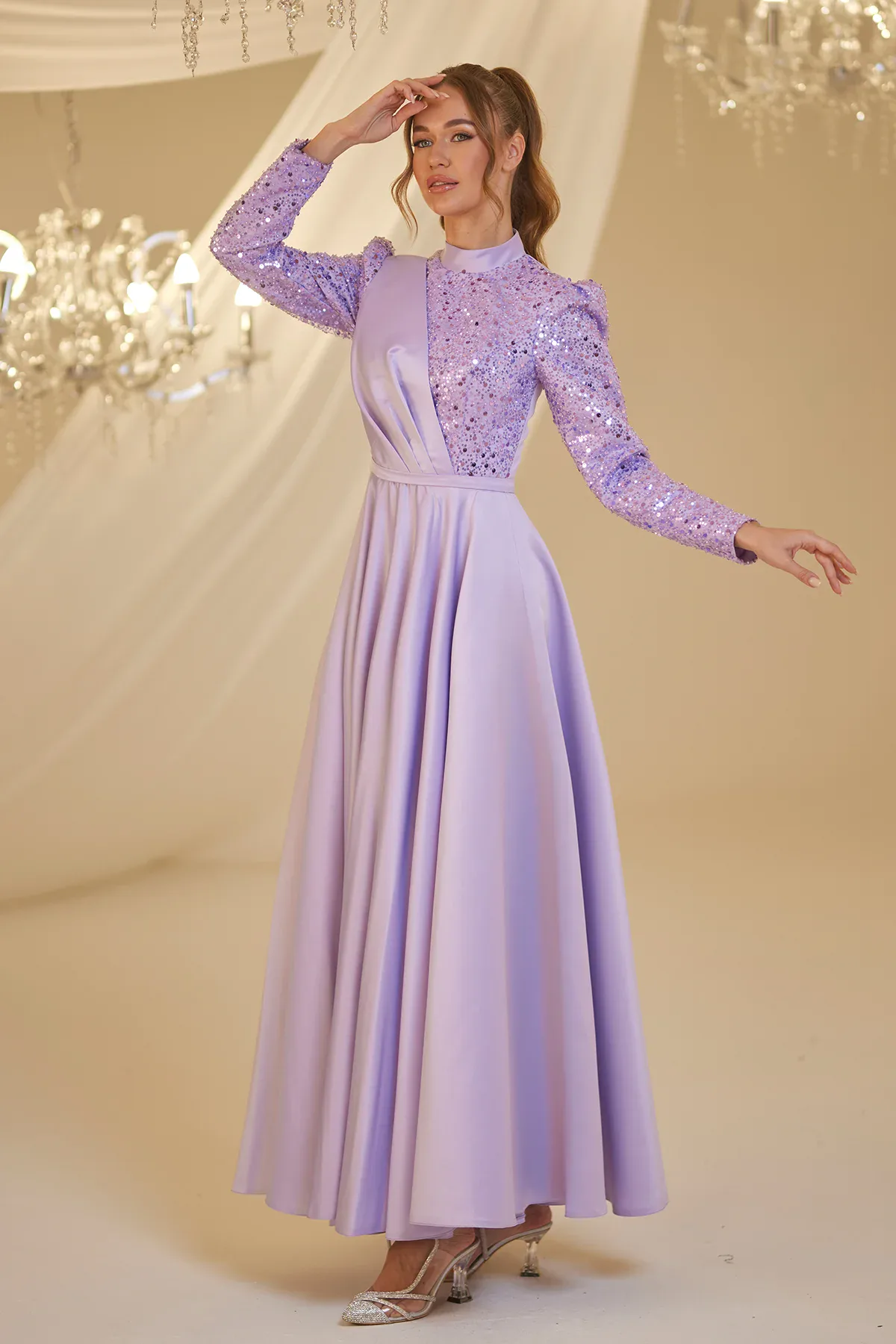 open lace back dress The Kate Modest Pleated Dress main image 0