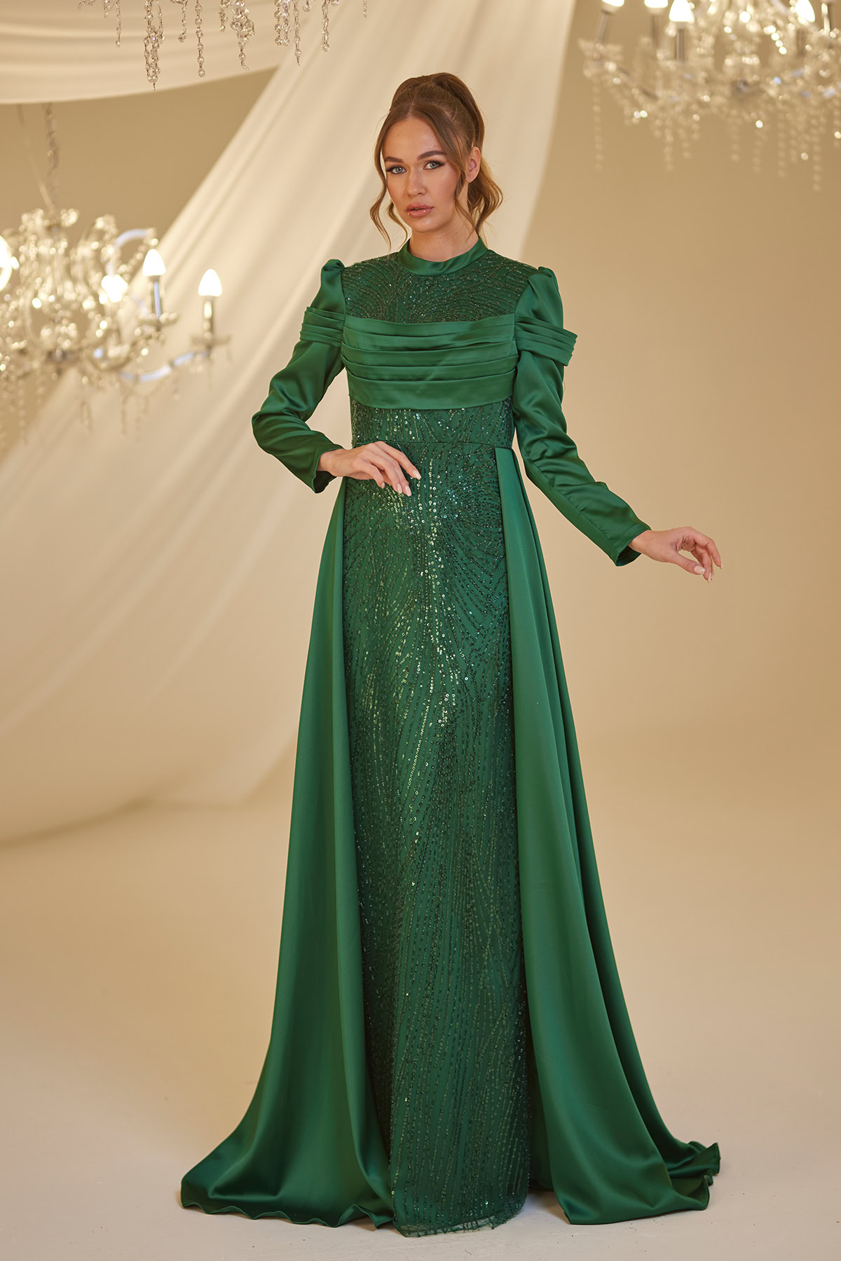 Embellished Satin Panel Gown Modest Long Sleeve Evening Dress - 2025 - Shop of Turkey - Buy from Turkey Online with Fast Shipping Embellished Satin Panel Gown Modest Long Sleeve Evening Dress - 2025 - Shop of Turkey - Buy from Turkey Online with Fast Shipping