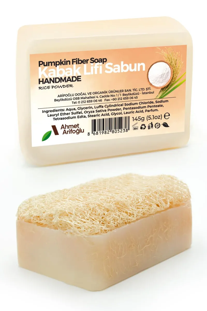 Ahmet Arifoğlu Natural Pumpkin Fiber Rice Essence Soap 145 g - Arifoğlu
