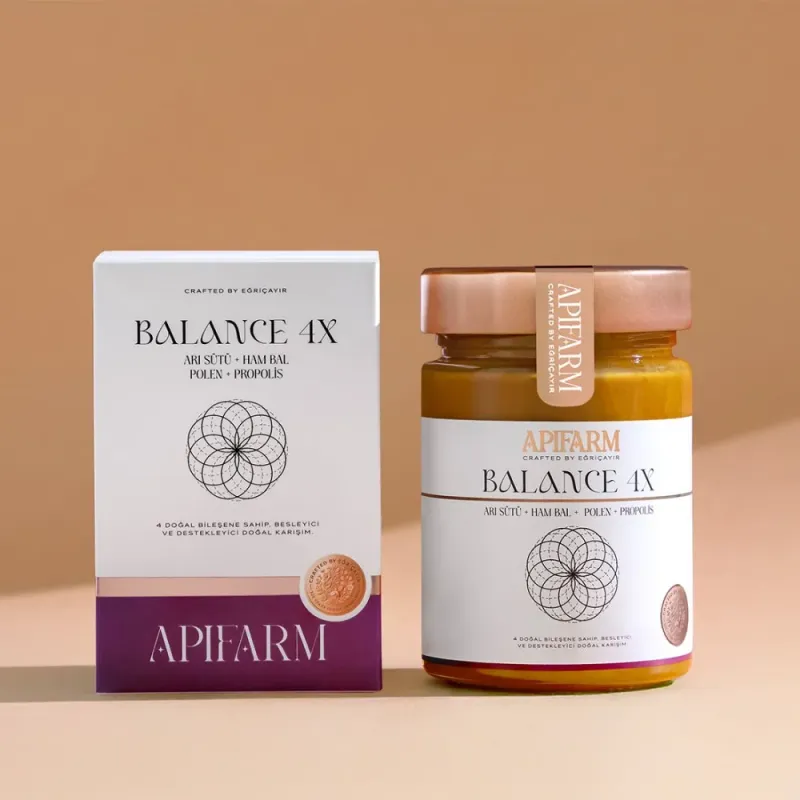 Apifarm Balance 4X Royal Jelly + Raw Honey + Pollen + Propolis 415g - Eğriçayır