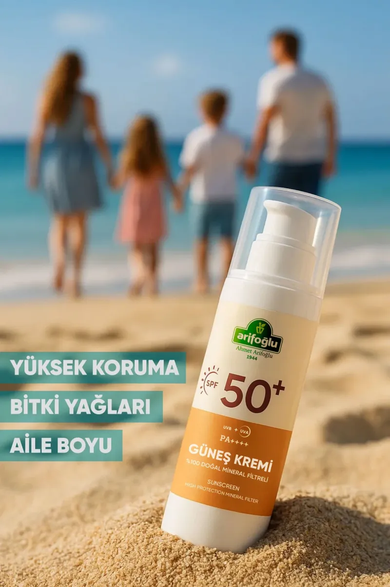 Arifoğlu 100% Natural Mineral Filter 50+ SPF Sunscreen 100ml. - Arifoğlu