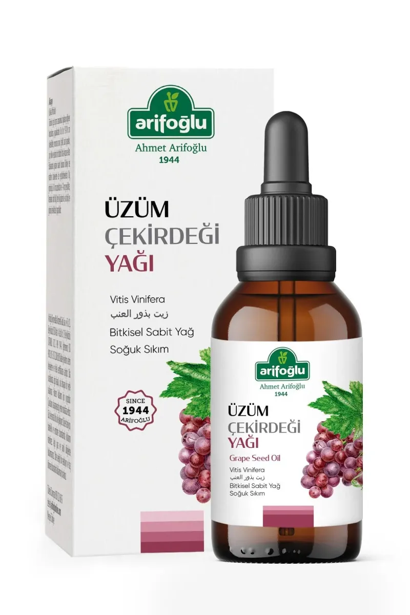 Arifoğlu 100% Pure and Natural Grape Seed Oil 50 ml - Arifoğlu