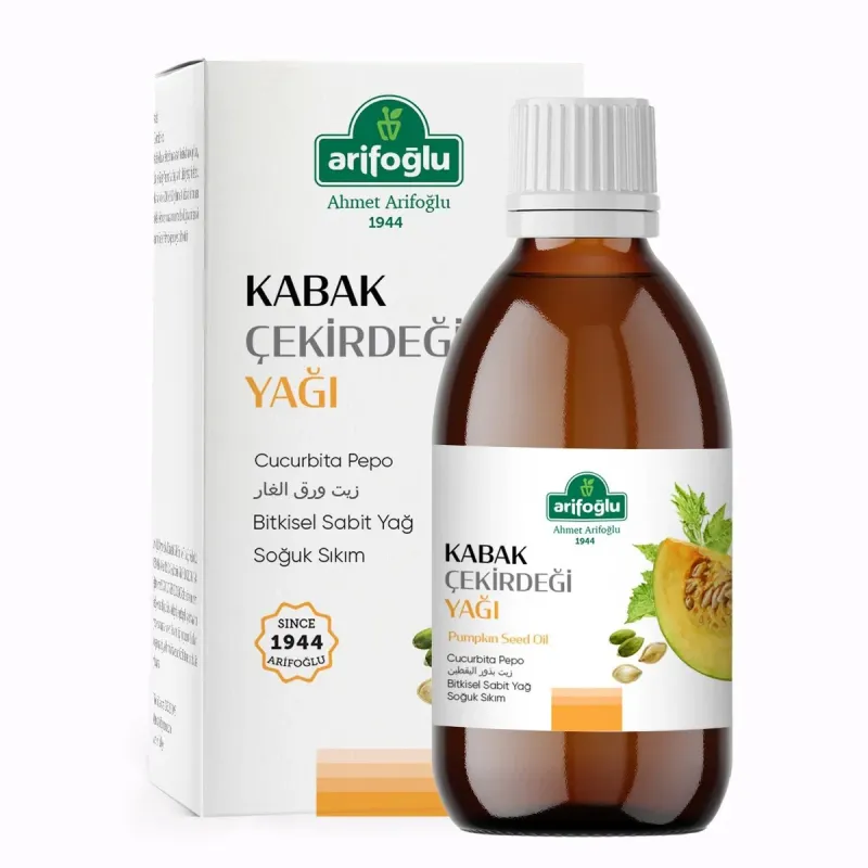 Arifoğlu 100% Pure and Natural Pumpkin Seed Oil 250 ml (Cold Pressed) - Arifoğlu