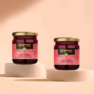 Black Elderberry + Acerola + Propolis + Raw Honey 2 x 225g - Eğriçayır
