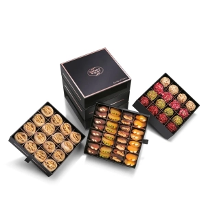 Black Three-Drawer Box Mixed Dried Fruits 1310 g - Malatya Pazarı