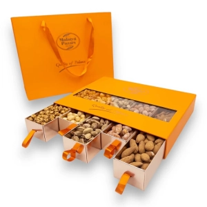 Five-Compartment Luxury Nut Box 800 g - Malatya Pazarı