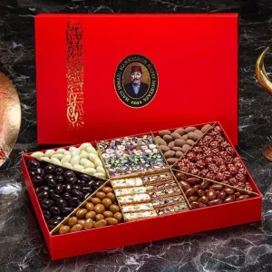 HM 1864 Premium Mixed Delight, Ottaman Kadayif & Dragee (Red Box) - Hafız Mustafa