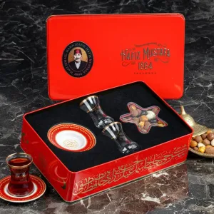 HM 1864 Tea Set and Dragee (2 Pcs) (Metal Box) - Hafız Mustafa