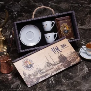 HM 1864 Wooden Box Turkish Coffee Set - Hafız Mustafa