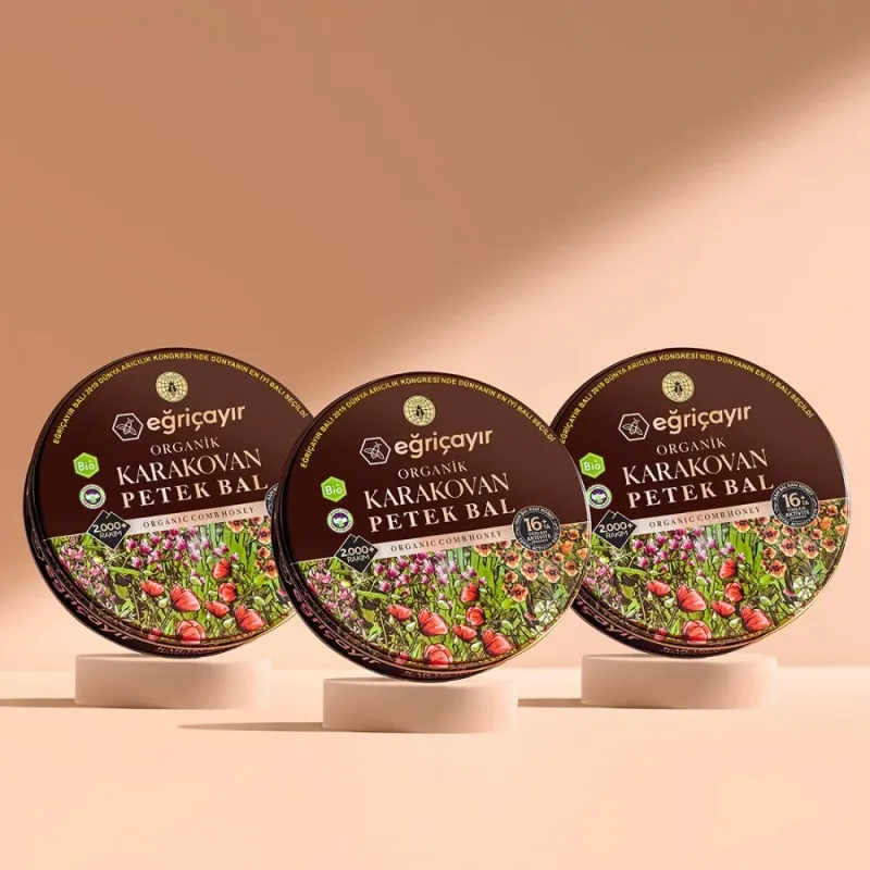 Karakovan Honeycomb Honey, Organic Certified TA16+ 3 x 1.4kg - Eğriçayır