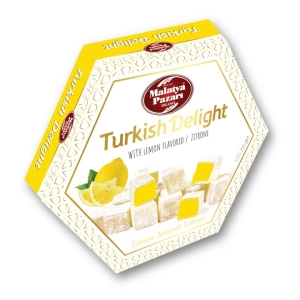 Lemon Flavored Turkish Delight 250 g Hexagonal Turkish Delight - Malatya Pazarı