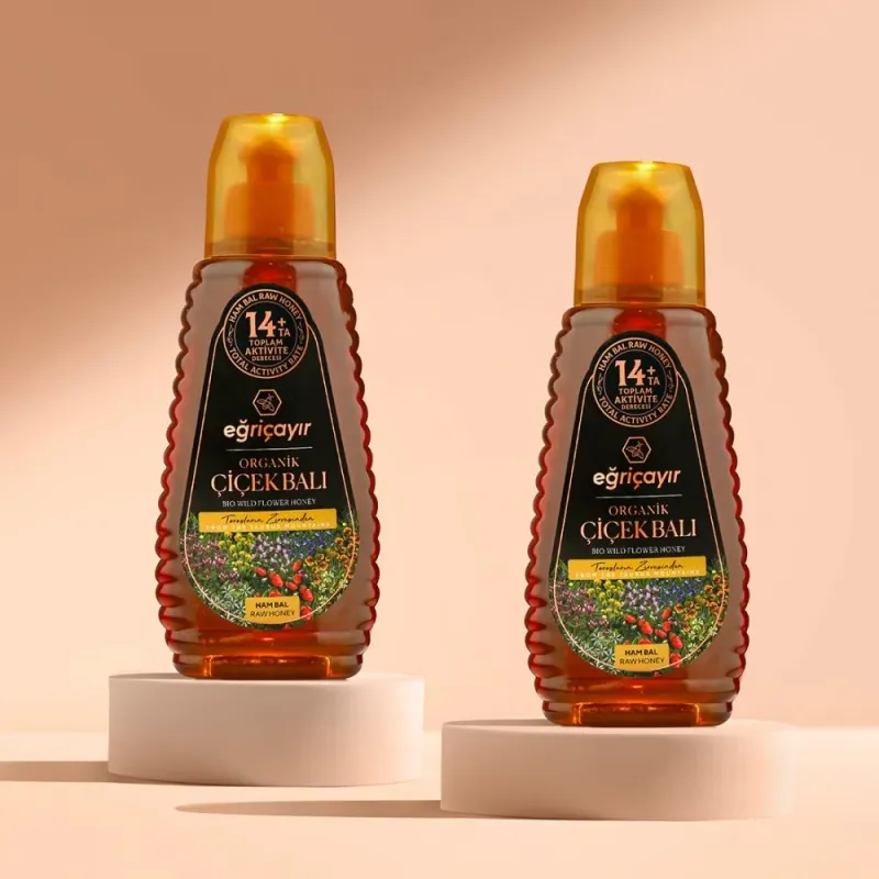Organic Flower Honey Squeeze Packaging TA14+ 2 x 420g - Eğriçayır