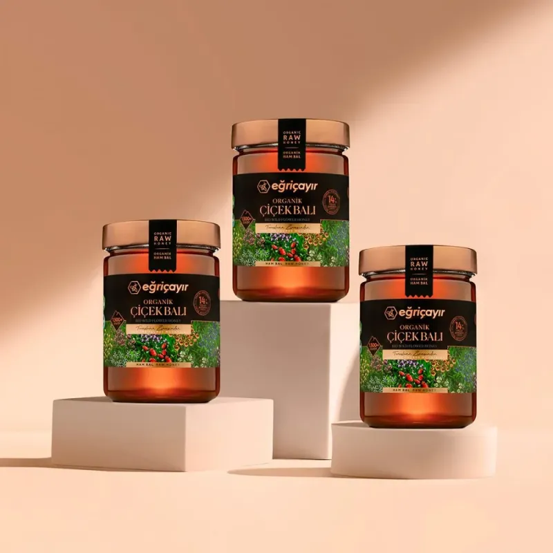 Organic Flower Honey TA14+ 3 x 850g - Eğriçayır