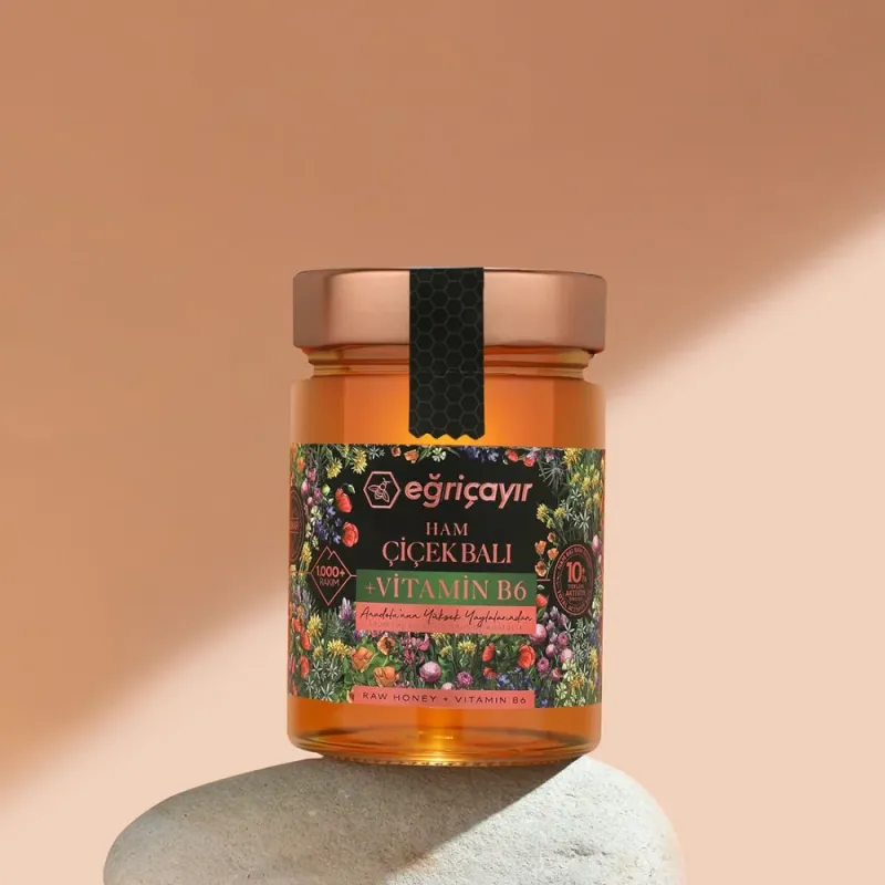 Raw Flower Honey + Vitamin B6 450g - Eğriçayır