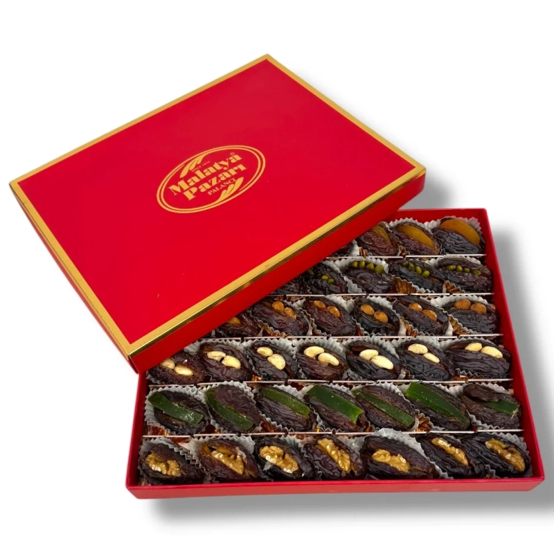 Red Premium Box Mixed Date Stuffed 950 g - Malatya Pazarı