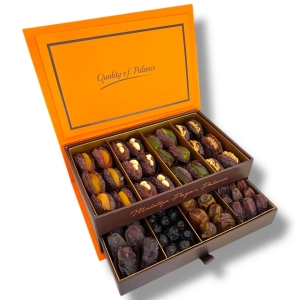Two-Drawer Orange Box - Assorted Date Stuffed 1200 g - Malatya Pazarı