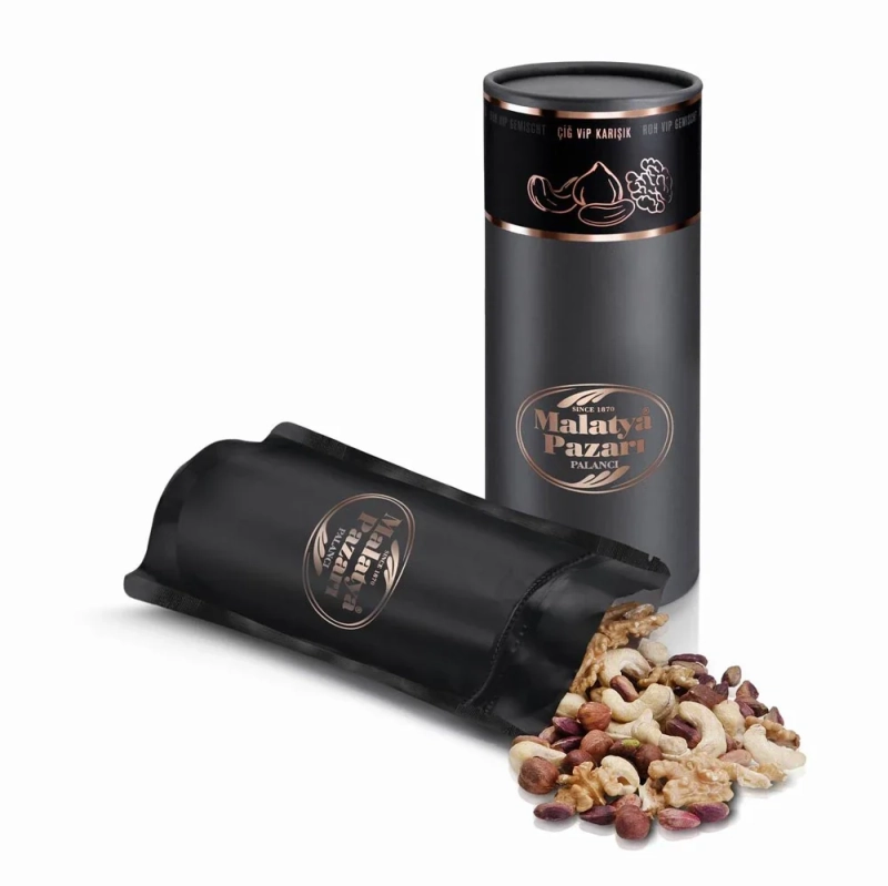 Vip Raw Mixed Nuts Cylinder Box 250 g - Malatya Pazarı