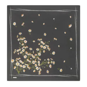 Vivid illustration of white daisies with yellow centers scattered across a chalkboard-style background, creating a fresh and artistic aesthetic. Perfect for home decor or art enthusiasts appreciating floral designs.