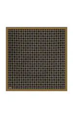 Intricate black and gold decorative plastic mesh grille with geometric pattern, suitable for home decor, furniture accents, or artistic craft projects. Elegant design adds a luxurious touch.