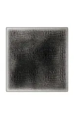 Veneered black crocodile leather square, textured surface, luxury exotic material for high-end accessories.