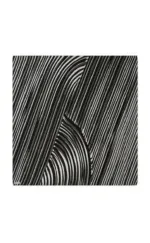 Black and white abstract striped artwork with curved and straight lines, modern design suitable for contemporary home decor, available for purchase with fast shipping from Turkey.