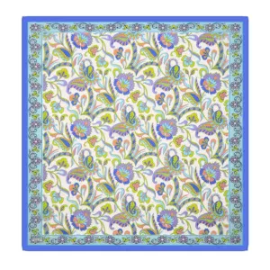 Vibrant floral and butterfly patterned Turkish decorative textile with detailed border, perfect for home decor or gifts, showcasing traditional Turkish design.
