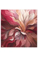 Vibrant abstract floral artwork featuring flowing petals in shades of pink, red, beige, and cream, creating a mesmerizing and dynamic visual impression. Perfect for decorating homes or offices with elegant, modern art.