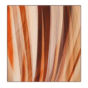 Vibrant abstract wooden texture artwork featuring warm shades of orange, brown, and cream, adding a touch of modern elegance to interior decor. Ideal for home or office spaces seeking a stylish and artistic accent.