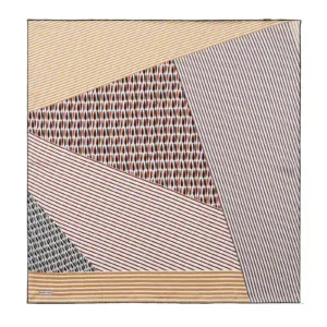 Vesz Bedouin Patterned Rug with geometric lines and intricate designs in shades of beige, black, red, and white, ideal for modern or contemporary home decor.