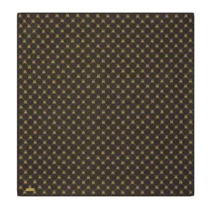Elegant black and gold patterned textile from Turkey, showcasing intricate design ideal for scarves, fashion accessories, or home decor items. Perfect for stylish, high-quality Turkish products.