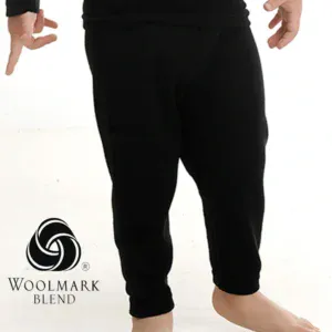 Comfy black wool blend sweatpants for men, casual loungewear with elastic waistband and tapered fit, perfect for relaxing at home or casual outings.