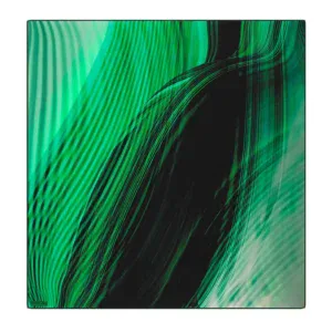 Vibrant abstract digital art with flowing green and black lines, perfect for modern decor or as a striking computer wallpaper.