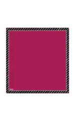 Pink square with a black and white striped border, ideal for home decor or framing.