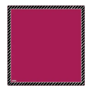 Pink square with a black and white striped border, ideal for home decor or framing.