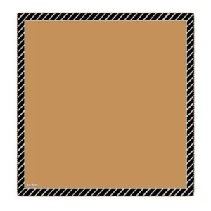 A blank cardboard box with a black and white striped border, ideal for packaging or shipping products, showcasing Turkish quality and reliable delivery services.