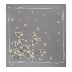 Delicate daisy branch design on a gray background, stylish floral artwork piece from Shop of Turkey for home decor.