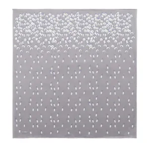 Elegant white bunny rabbit pattern on a gray background, perfect for home decor or accessories, showcasing Turkish design craftsmanship.